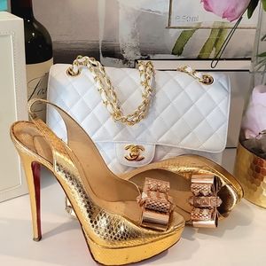 ONE DAY SALE!! 12/1/21.  Christian Louboutin Lady Clou Gold Python